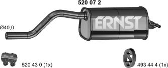 ERNST 520072 - Глушитель выхлопных газов, конечный autospares.lv