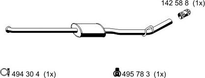 ERNST 522182 - Средний глушитель выхлопных газов autospares.lv
