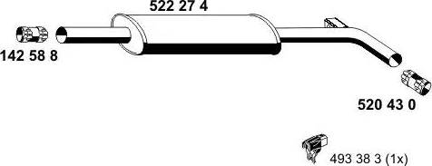 ERNST 522274 - Средний глушитель выхлопных газов autospares.lv