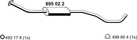 ERNST 695022 - Средний глушитель выхлопных газов autospares.lv