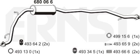 ERNST 680066 - Средний глушитель выхлопных газов autospares.lv