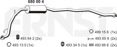 ERNST 680004 - Средний глушитель выхлопных газов autospares.lv
