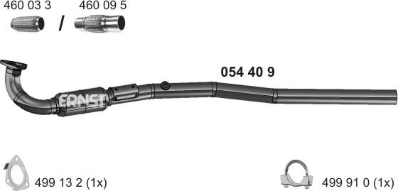 ERNST 054409 - Труба выхлопного газа autospares.lv