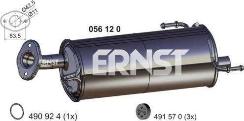 ERNST 056120 - Глушитель выхлопных газов, конечный autospares.lv