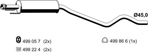 ERNST 052146 - Средний глушитель выхлопных газов autospares.lv