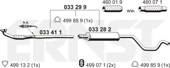 ERNST 033299 - Средний глушитель выхлопных газов autospares.lv