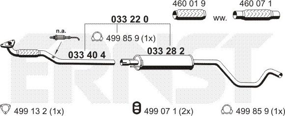 ERNST 033220 - Средний глушитель выхлопных газов autospares.lv