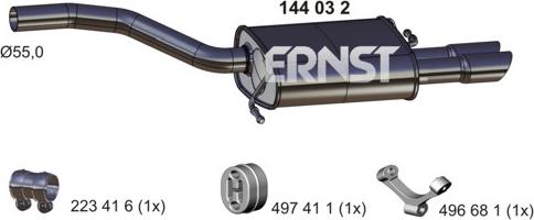 ERNST 144032 - Глушитель выхлопных газов, конечный autospares.lv