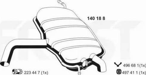 ERNST 140188 - Глушитель выхлопных газов, конечный autospares.lv