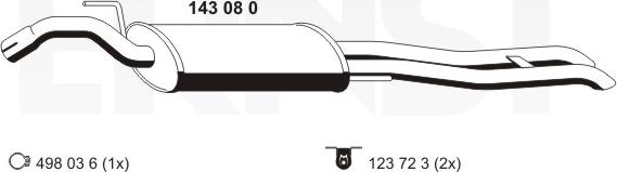 ERNST 143080 - Глушитель выхлопных газов, конечный autospares.lv