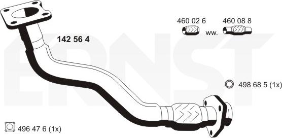 ERNST 142564 - Труба выхлопного газа autospares.lv