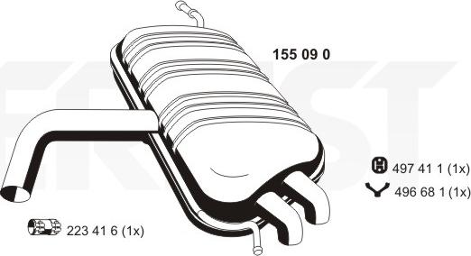 ERNST 155090 - Глушитель выхлопных газов, конечный autospares.lv