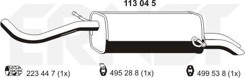 ERNST 113045 - Глушитель выхлопных газов, конечный autospares.lv