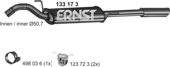 ERNST 133173 - Глушитель выхлопных газов, конечный autospares.lv