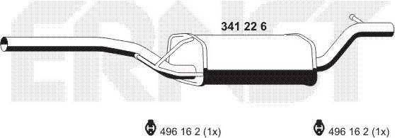 ERNST 341226 - Средний глушитель выхлопных газов autospares.lv