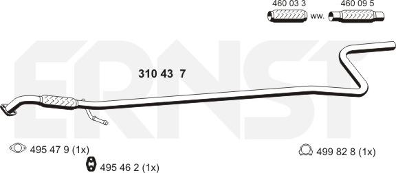 ERNST 310437 - Труба выхлопного газа autospares.lv