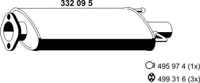 ERNST 332095 - Средний глушитель выхлопных газов autospares.lv