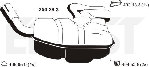 ERNST 250283 - Глушитель выхлопных газов, конечный autospares.lv