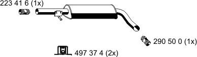 ERNST 202091 - Средний глушитель выхлопных газов autospares.lv