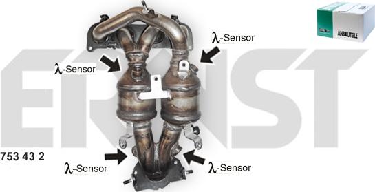 ERNST 753432 - Катализатор autospares.lv