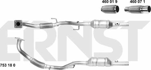 ERNST 753180 - Катализатор autospares.lv