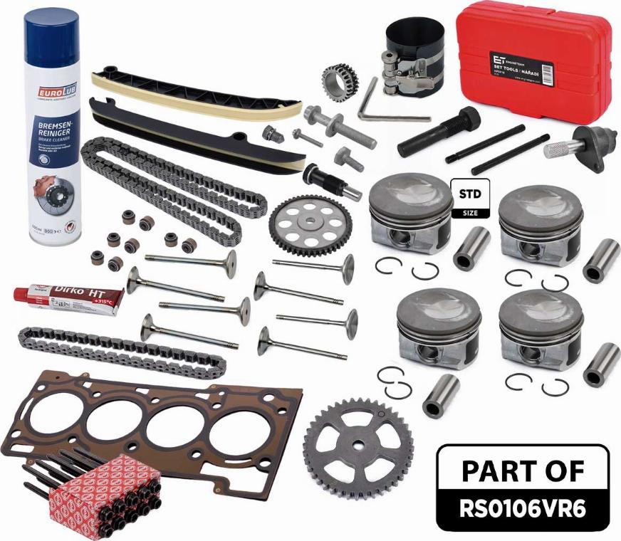 ET Engineteam RS0106VR6 - Комплект цепи привода распредвала autospares.lv