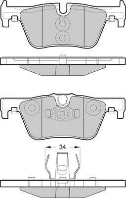 E.T.F. 12-1494 - Тормозные колодки, дисковые, комплект autospares.lv