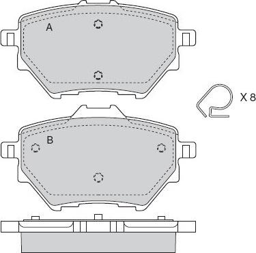 E.T.F. 12-1561 - Тормозные колодки, дисковые, комплект autospares.lv