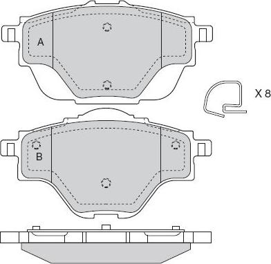 E.T.F. 12-1562 - Тормозные колодки, дисковые, комплект autospares.lv