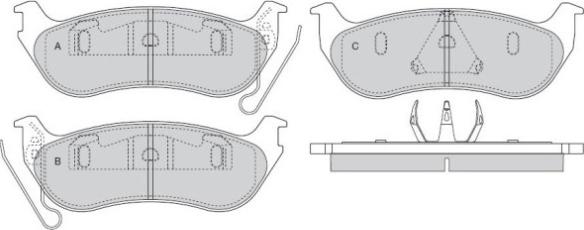 E.T.F. 12-1586 - Тормозные колодки, дисковые, комплект autospares.lv