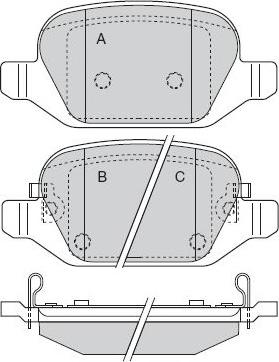 E.T.F. 12-1524 - Тормозные колодки, дисковые, комплект autospares.lv