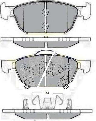 E.T.F. 12-1626 - Тормозные колодки, дисковые, комплект autospares.lv