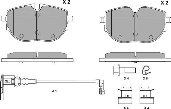 E.T.F. 12-1794 - Тормозные колодки, дисковые, комплект autospares.lv