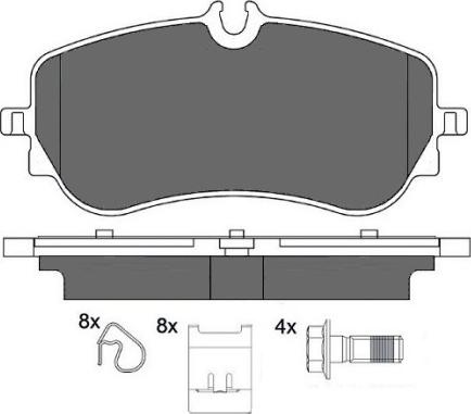 E.T.F. 12-1744 - Тормозные колодки, дисковые, комплект autospares.lv