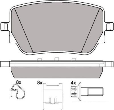 E.T.F. 12-1748 - Тормозные колодки, дисковые, комплект autospares.lv