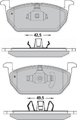 E.T.F. 12-1710 - Тормозные колодки, дисковые, комплект autospares.lv