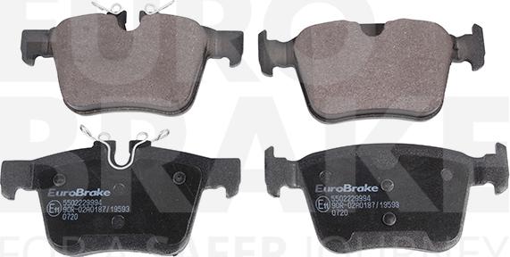 Eurobrake 5502229994 - Тормозные колодки, дисковые, комплект autospares.lv