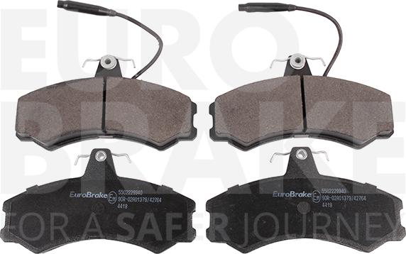 Eurobrake 5502229940 - Тормозные колодки, дисковые, комплект autospares.lv