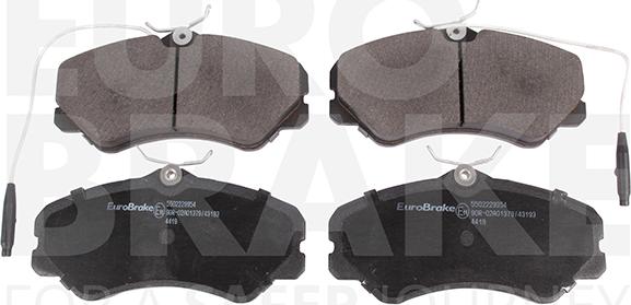 Eurobrake 5502229954 - Тормозные колодки, дисковые, комплект autospares.lv