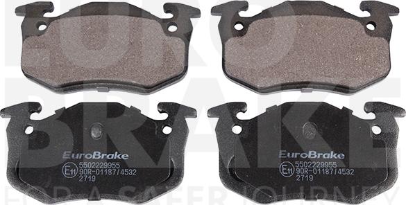 Eurobrake 5502229955 - Тормозные колодки, дисковые, комплект autospares.lv