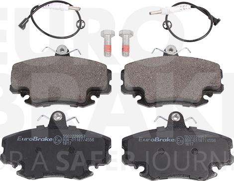 Eurobrake 5502229957 - Тормозные колодки, дисковые, комплект autospares.lv