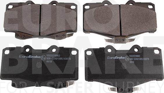 Eurobrake 5502229962 - Тормозные колодки, дисковые, комплект autospares.lv