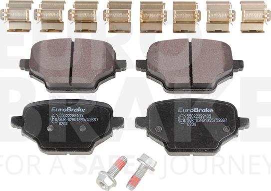 Eurobrake 55022299105 - Тормозные колодки, дисковые, комплект autospares.lv