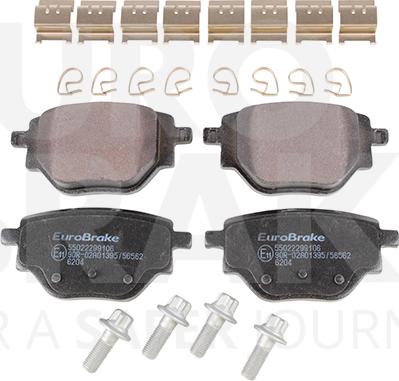 Eurobrake 55022299106 - Тормозные колодки, дисковые, комплект autospares.lv