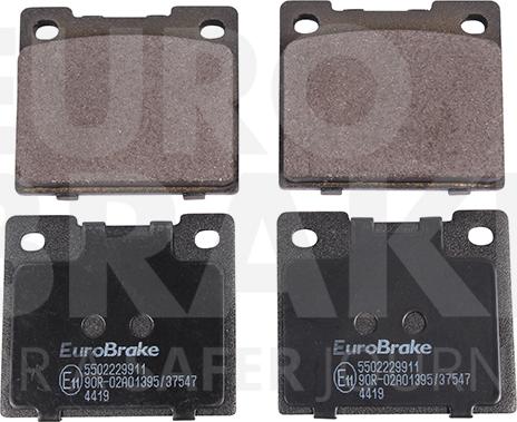 Eurobrake 5502229911 - Тормозные колодки, дисковые, комплект autospares.lv