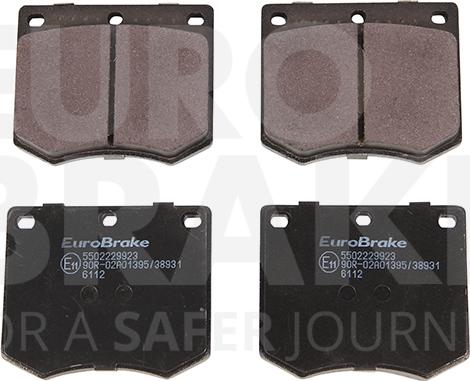 Eurobrake 5502229923 - Тормозные колодки, дисковые, комплект autospares.lv