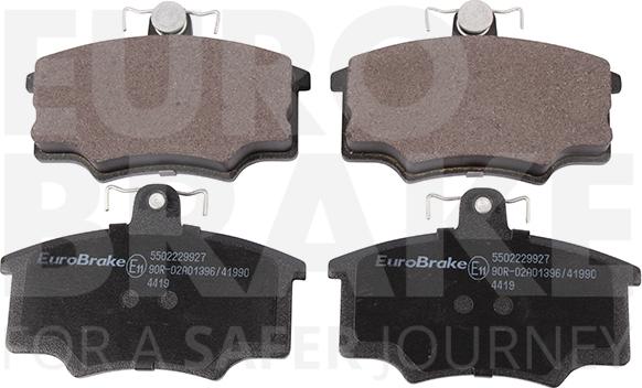 Eurobrake 5502229927 - Тормозные колодки, дисковые, комплект autospares.lv