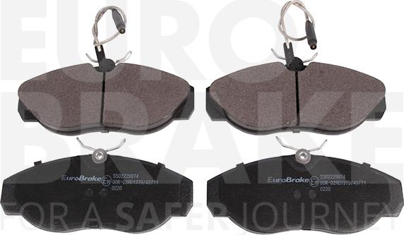 Eurobrake 5502229974 - Тормозные колодки, дисковые, комплект autospares.lv