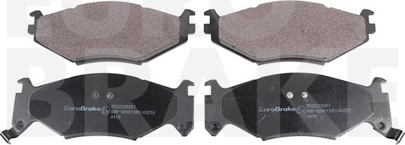 Eurobrake 5502229307 - Тормозные колодки, дисковые, комплект autospares.lv