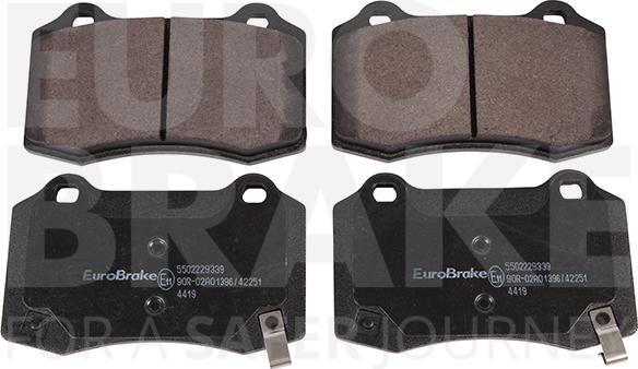 Eurobrake 5502229339 - Тормозные колодки, дисковые, комплект autospares.lv